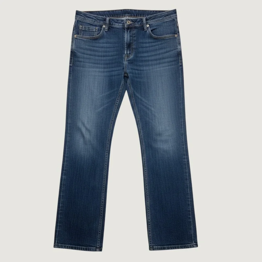 Buffalo David Bitton Jackson-X Mens Straight Stretch Jeans Blue 36x32 Med Wash